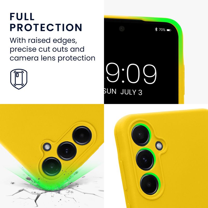 Laptop, Telefoane si Tablete - Telefoane mobile si accesorii - Accesorii Telefoane - Huse telefoane - Husa Kwmobile pentru Samsung Galaxy A55 5G, anti-alunecare, silicon, galben - Infinity.ro