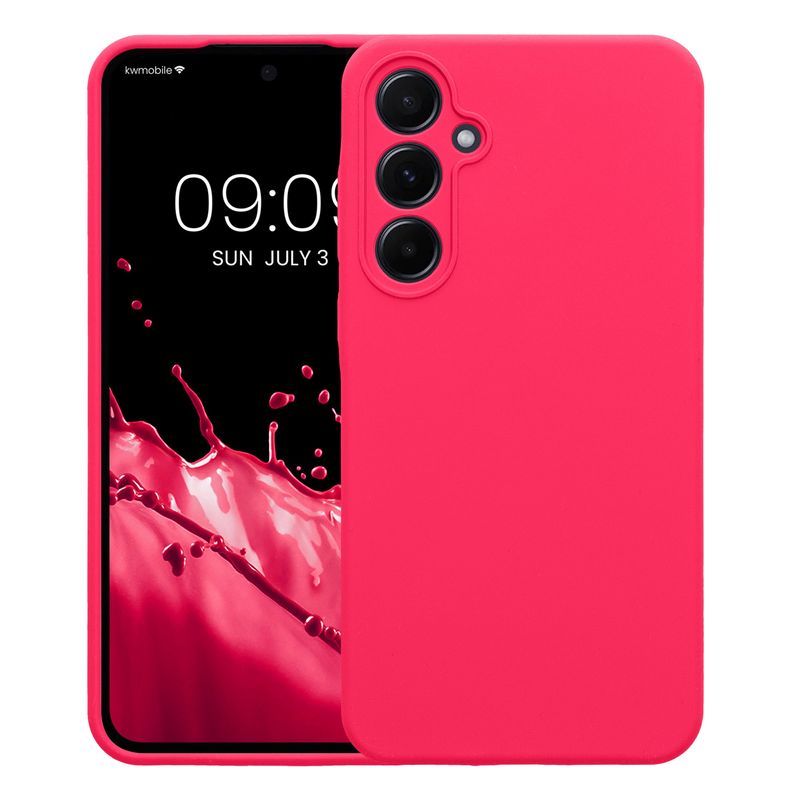 Laptop, Telefoane si Tablete - Telefoane mobile si accesorii - Accesorii Telefoane - Huse telefoane - Husa Kwmobile pentru Samsung Galaxy A55 5G, anti-alunecare, anti-amprenta, silicon, roz - Infinity.ro