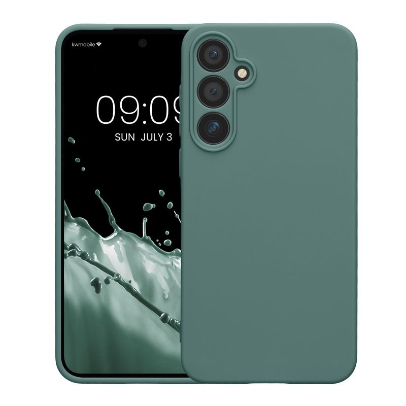 Laptop, Telefoane si Tablete - Telefoane mobile si accesorii - Accesorii Telefoane - Huse telefoane - Husa Kwmobile pentru Samsung Galaxy A55 5G, anti-alunecare, silicon, albastru verzui - Infinity.ro
