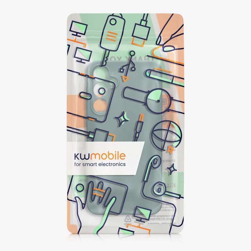 Laptop, Telefoane si Tablete - Telefoane mobile si accesorii - Accesorii Telefoane - Huse telefoane - Husa Kwmobile pentru Samsung Galaxy A55 5G, anti-alunecare, silicon, albastru verzui - Infinity.ro