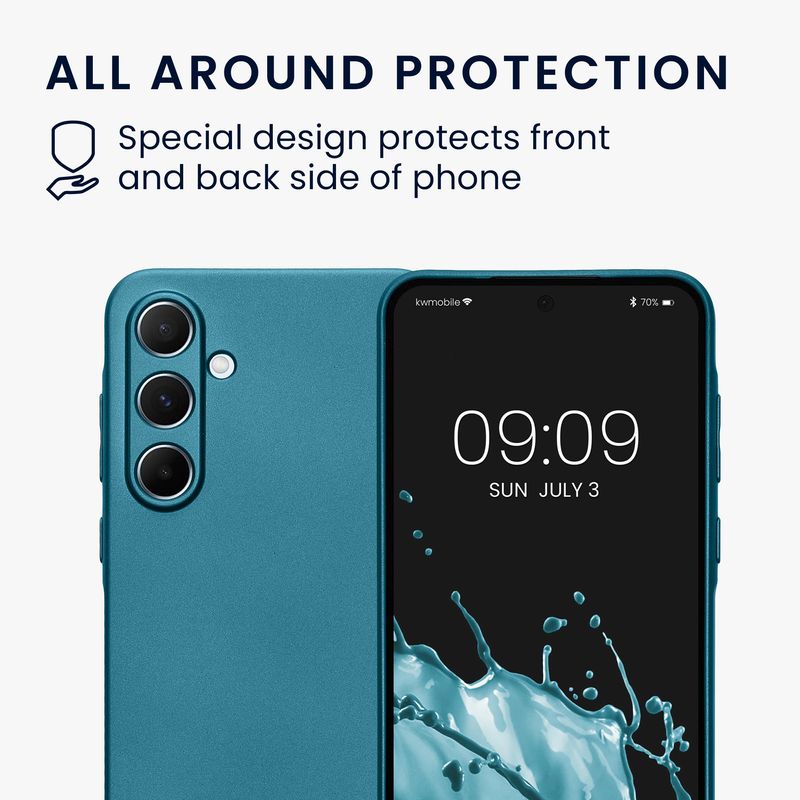 Laptop, Telefoane si Tablete - Telefoane mobile si accesorii - Accesorii Telefoane - Huse telefoane - Husa Kwmobile pentru Samsung Galaxy A55 5G, anti-alunecare, protectie la zgarieturi, silicon, albastru - Infinity.ro