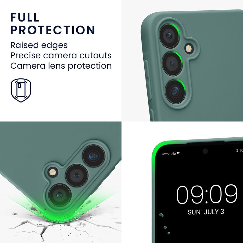 Laptop, Telefoane si Tablete - Telefoane mobile si accesorii - Accesorii Telefoane - Huse telefoane - Husa Kwmobile pentru Samsung Galaxy A55 5G, anti-alunecare, silicon, albastru verzui - Infinity.ro