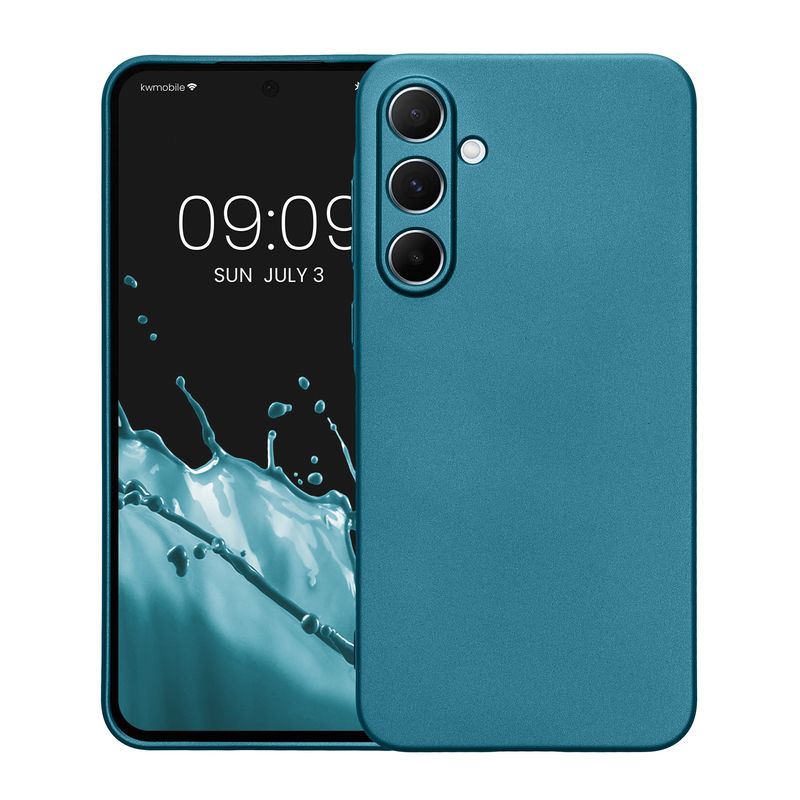 Laptop, Telefoane si Tablete - Telefoane mobile si accesorii - Accesorii Telefoane - Huse telefoane - Husa Kwmobile pentru Samsung Galaxy A55 5G, anti-alunecare, protectie la zgarieturi, silicon, albastru - Infinity.ro