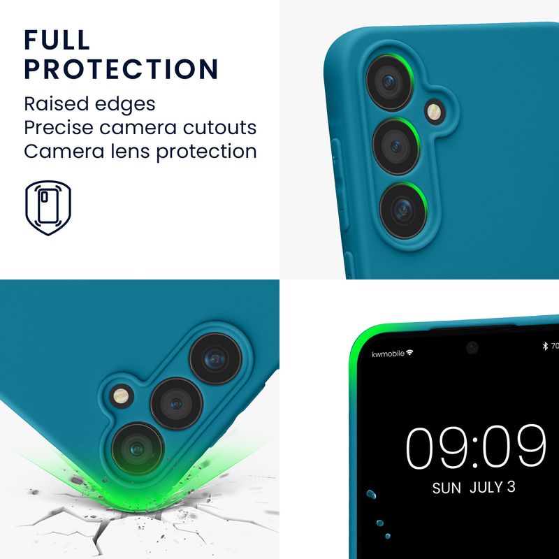 Laptop, Telefoane si Tablete - Telefoane mobile si accesorii - Accesorii Telefoane - Huse telefoane - Husa Kwmobile pentru Samsung Galaxy A55 5G, anti-alunecare, silicon, albastru caraibian - Infinity.ro