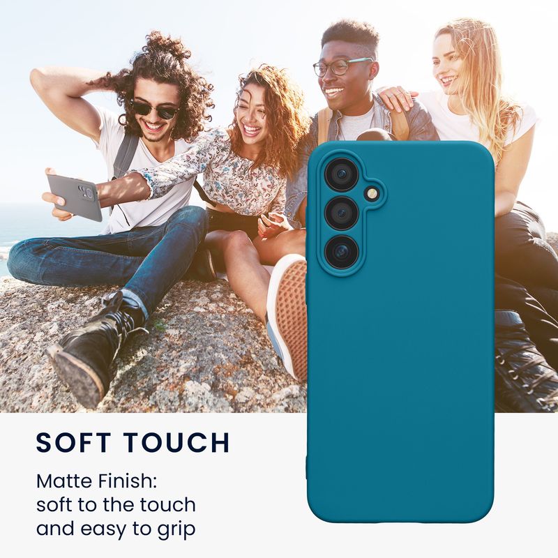 Laptop, Telefoane si Tablete - Telefoane mobile si accesorii - Accesorii Telefoane - Huse telefoane - Husa Kwmobile pentru Samsung Galaxy A55 5G, anti-alunecare, silicon, albastru caraibian - Infinity.ro