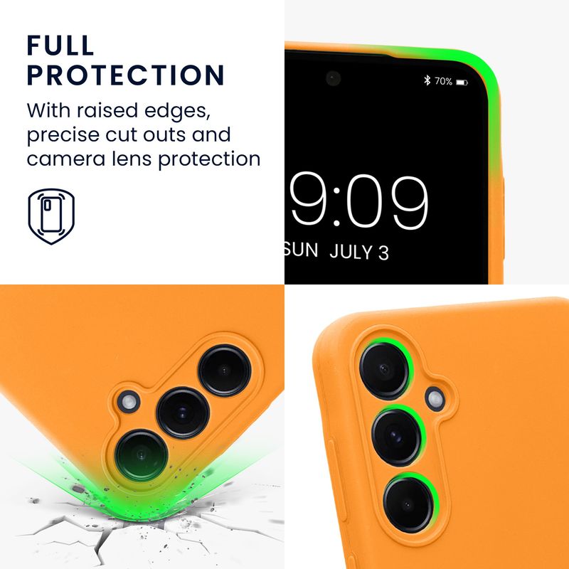 Laptop, Telefoane si Tablete - Telefoane mobile si accesorii - Accesorii Telefoane - Huse telefoane - Husa Kwmobile pentru Samsung Galaxy A55 5G, anti-alunecare, silicon, portocaliu - Infinity.ro