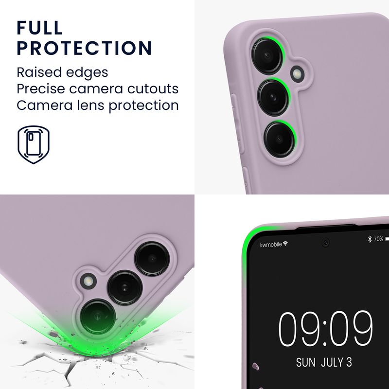 Laptop, Telefoane si Tablete - Telefoane mobile si accesorii - Accesorii Telefoane - Huse telefoane - Husa Kwmobile pentru Samsung Galaxy A55 5G, anti-alunecare, silicon, lavanda - Infinity.ro