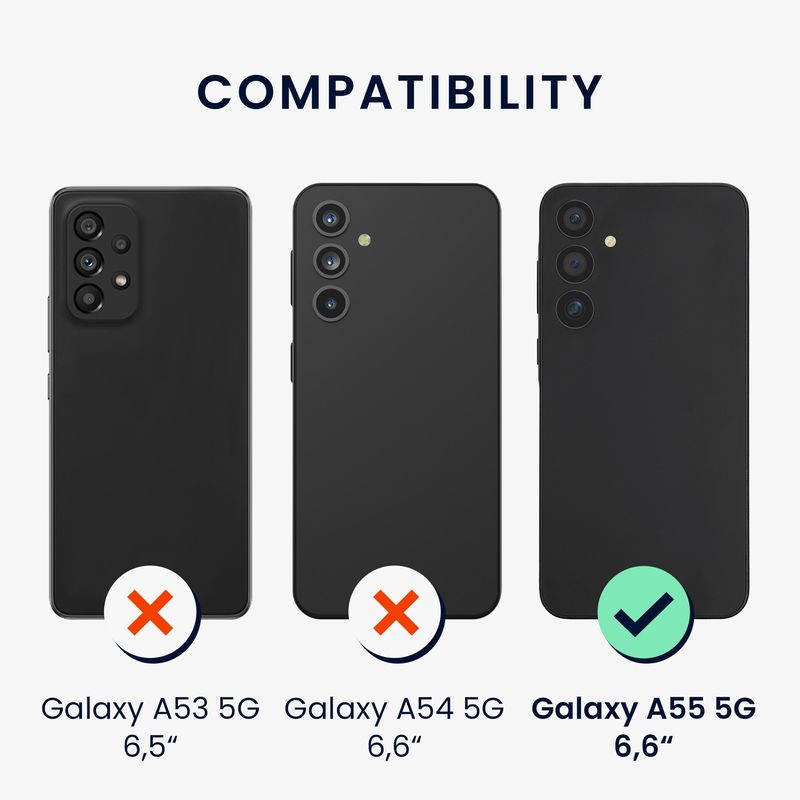 Laptop, Telefoane si Tablete - Telefoane mobile si accesorii - Accesorii Telefoane - Huse telefoane - Husa Kwmobile pentru Samsung Galaxy A55 5G, anti-alunecare, silicon, noapte arctica - Infinity.ro