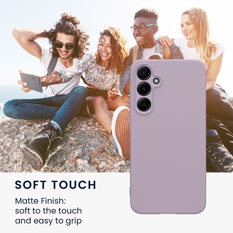 Laptop, Telefoane si Tablete - Telefoane mobile si accesorii - Accesorii Telefoane - Huse telefoane - Husa Kwmobile pentru Samsung Galaxy A55 5G, anti-alunecare, silicon, lavanda - Infinity.ro