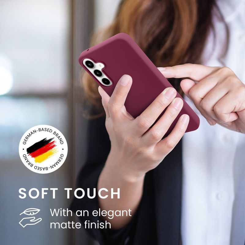 Laptop, Telefoane si Tablete - Telefoane mobile si accesorii - Accesorii Telefoane - Huse telefoane - Husa Kwmobile pentru Samsung Galaxy A55 5G, incarcare wireless, silicon, mov magenta - Infinity.ro