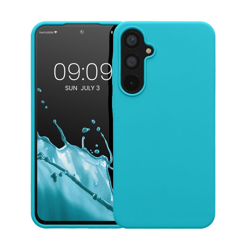 Laptop, Telefoane si Tablete - Telefoane mobile si accesorii - Accesorii Telefoane - Huse telefoane - Husa Kwmobile pentru Samsung Galaxy A55 5G, incarcare wireless, silicon, albastru - Infinity.ro