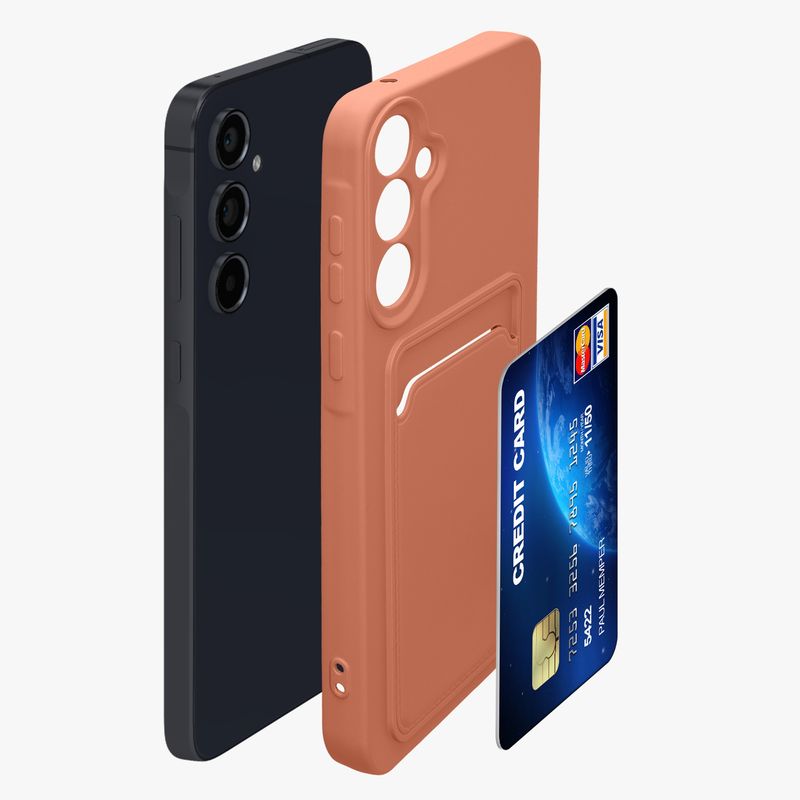 Laptop, Telefoane si Tablete - Telefoane mobile si accesorii - Accesorii Telefoane - Huse telefoane - Husa Kwmobile pentru Samsung Galaxy A55 5G, incarcare wireless, buzunar card, silicon, roz - Infinity.ro