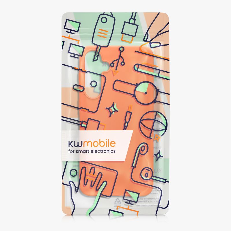 Laptop, Telefoane si Tablete - Telefoane mobile si accesorii - Accesorii Telefoane - Huse telefoane - Husa Kwmobile pentru Samsung Galaxy A55 5G, incarcare wireless, anti-alunecare, silicon, portocaliu - Infinity.ro