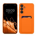 Laptop, Telefoane si Tablete - Telefoane mobile si accesorii - Accesorii Telefoane - Huse telefoane - Husa Kwmobile pentru Samsung Galaxy A55 5G, incarcare wireless, buzunar card, silicon, portocaliu - Infinity.ro