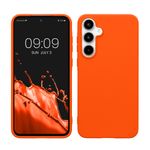 Laptop, Telefoane si Tablete - Telefoane mobile si accesorii - Accesorii Telefoane - Huse telefoane - Husa Kwmobile pentru Samsung Galaxy A55 5G, incarcare wireless, anti-alunecare, silicon, portocaliu - Infinity.ro