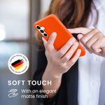 Laptop, Telefoane si Tablete - Telefoane mobile si accesorii - Accesorii Telefoane - Huse telefoane - Husa Kwmobile pentru Samsung Galaxy A55 5G, incarcare wireless, anti-alunecare, silicon, portocaliu - Infinity.ro