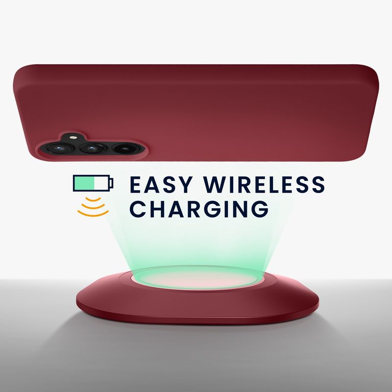 Laptop, Telefoane si Tablete - Telefoane mobile si accesorii - Accesorii Telefoane - Huse telefoane - Husa Kwmobile pentru Samsung Galaxy A55 5G, incarcare wireless, silicon, mov, bordo - Infinity.ro
