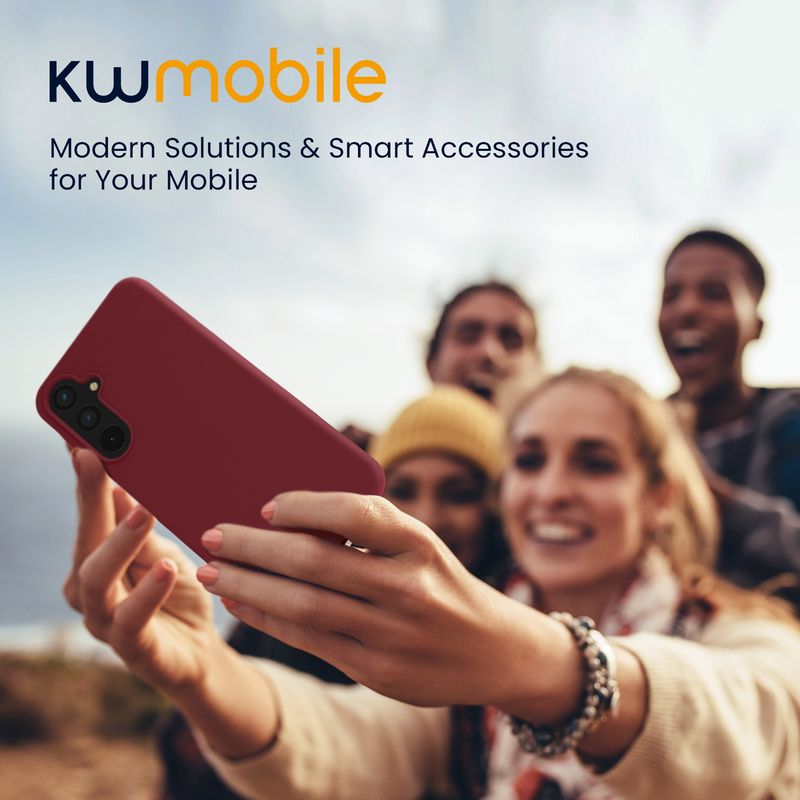 Laptop, Telefoane si Tablete - Telefoane mobile si accesorii - Accesorii Telefoane - Huse telefoane - Husa Kwmobile pentru Samsung Galaxy A55 5G, incarcare wireless, silicon, mov, bordo - Infinity.ro