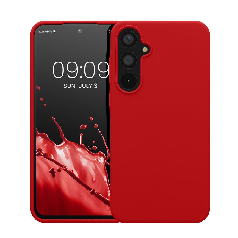 Laptop, Telefoane si Tablete - Telefoane mobile si accesorii - Accesorii Telefoane - Huse telefoane - Husa Kwmobile pentru Samsung Galaxy A55 5G, incarcare wireless, silicon, rosu - Infinity.ro