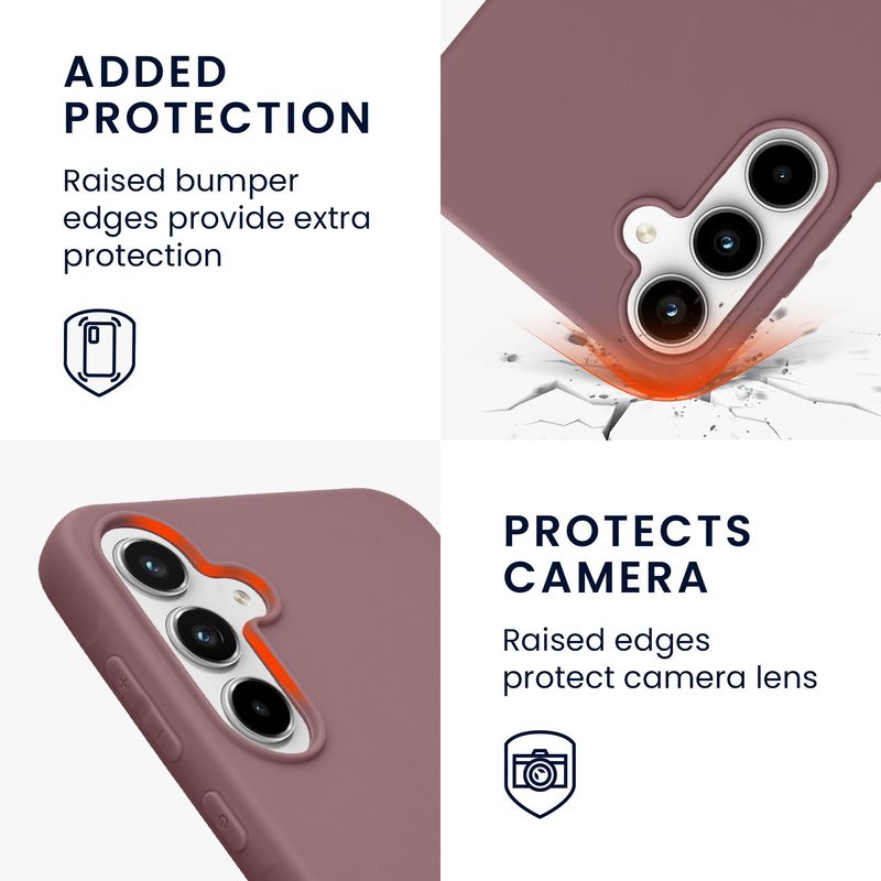 Laptop, Telefoane si Tablete - Telefoane mobile si accesorii - Accesorii Telefoane - Huse telefoane - Husa Kwmobile pentru Samsung Galaxy A55 5G, incarcare wireless, silicon, mov strugure - Infinity.ro
