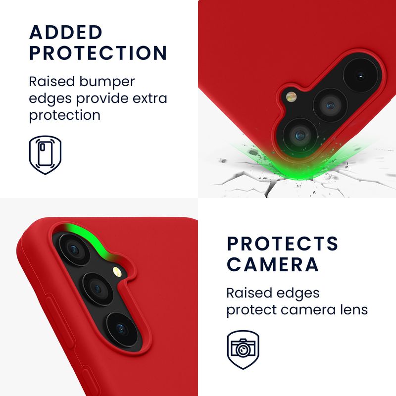 Laptop, Telefoane si Tablete - Telefoane mobile si accesorii - Accesorii Telefoane - Huse telefoane - Husa Kwmobile pentru Samsung Galaxy A55 5G, incarcare wireless, silicon, rosu - Infinity.ro