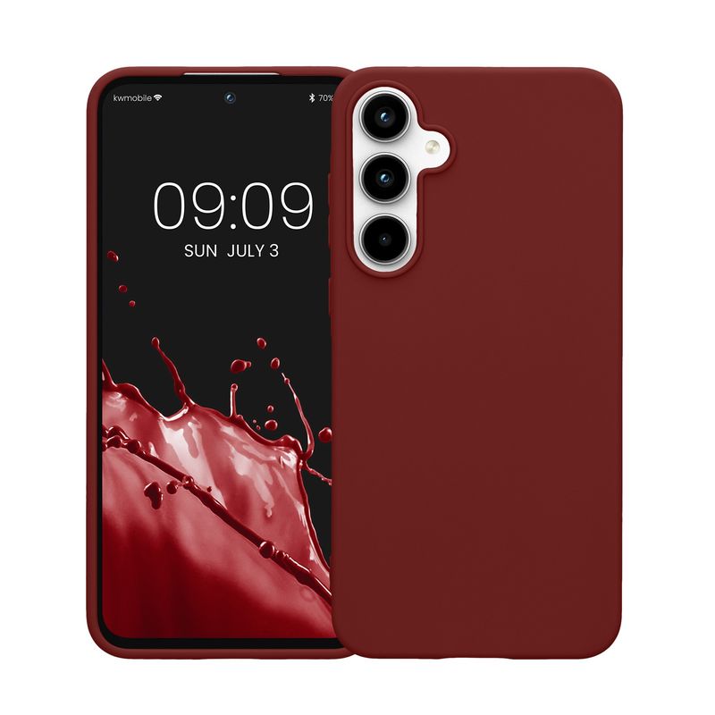 Laptop, Telefoane si Tablete - Telefoane mobile si accesorii - Accesorii Telefoane - Huse telefoane - Husa Kwmobile pentru Samsung Galaxy A55 5G, incarcare wireless, silicon, rosu, TPU - Infinity.ro