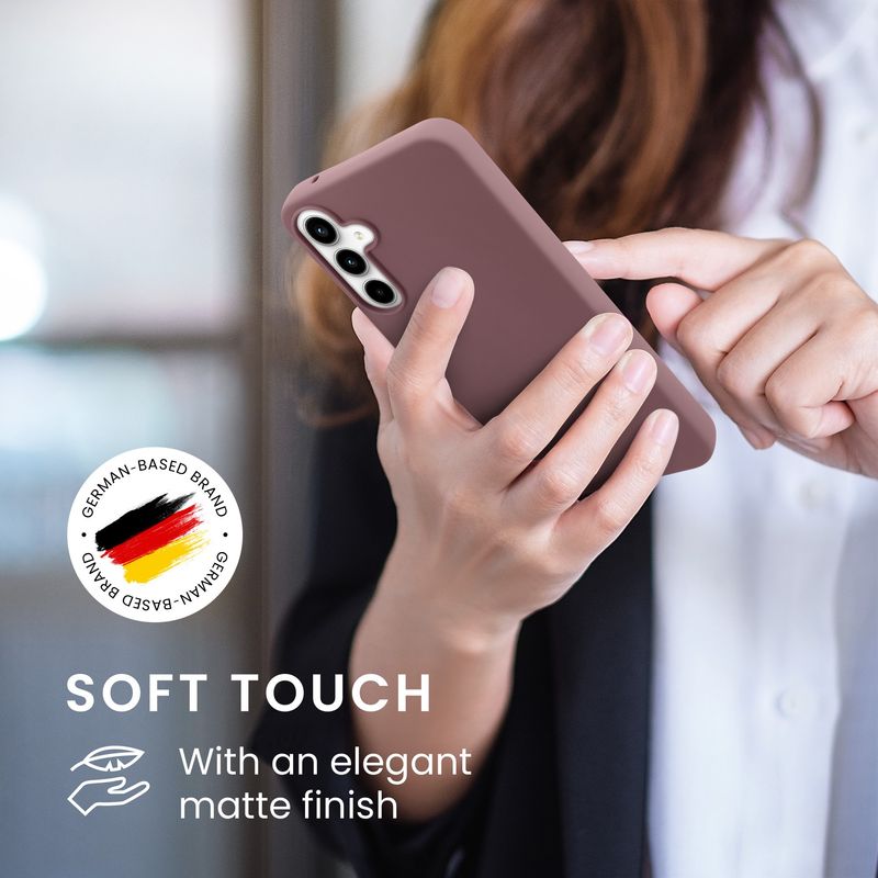 Laptop, Telefoane si Tablete - Telefoane mobile si accesorii - Accesorii Telefoane - Huse telefoane - Husa Kwmobile pentru Samsung Galaxy A55 5G, incarcare wireless, silicon, mov strugure - Infinity.ro
