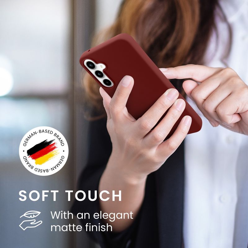 Laptop, Telefoane si Tablete - Telefoane mobile si accesorii - Accesorii Telefoane - Huse telefoane - Husa Kwmobile pentru Samsung Galaxy A55 5G, incarcare wireless, silicon, rosu, TPU - Infinity.ro