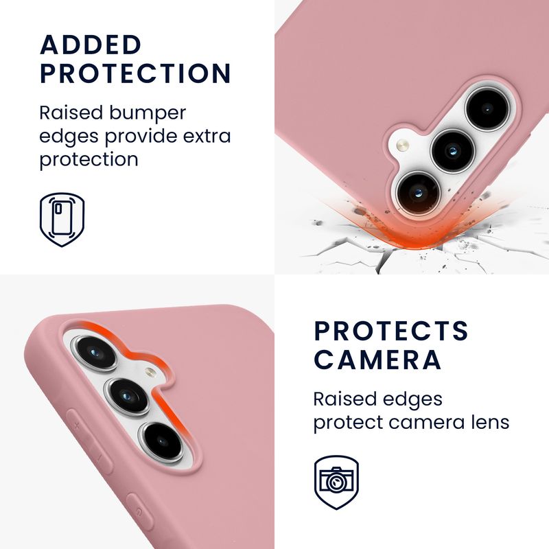 Laptop, Telefoane si Tablete - Telefoane mobile si accesorii - Accesorii Telefoane - Huse telefoane - Husa Kwmobile pentru Samsung Galaxy A55 5G, incarcare wireless, silicon, roz prafuit - Infinity.ro