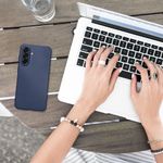 Laptop, Telefoane si Tablete - Telefoane mobile si accesorii - Accesorii Telefoane - Huse telefoane - Husa Kwmobile pentru Samsung Galaxy A56 5G, anti-alunecare, silicon, albastru metalizat - Infinity.ro