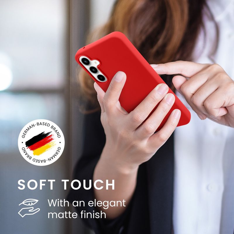 Laptop, Telefoane si Tablete - Telefoane mobile si accesorii - Accesorii Telefoane - Huse telefoane - Husa Kwmobile pentru Samsung Galaxy A55 5G, incarcare wireless, TPU, rosu - Infinity.ro