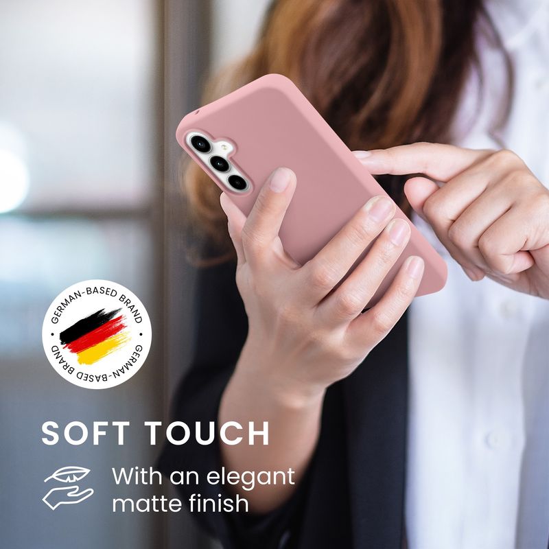 Laptop, Telefoane si Tablete - Telefoane mobile si accesorii - Accesorii Telefoane - Huse telefoane - Husa Kwmobile pentru Samsung Galaxy A55 5G, incarcare wireless, silicon, roz prafuit - Infinity.ro