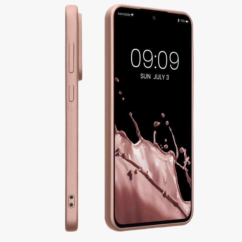 Laptop, Telefoane si Tablete - Telefoane mobile si accesorii - Accesorii Telefoane - Huse telefoane - Husa Kwmobile pentru Samsung Galaxy A56 5G, anti-alunecare, silicon, auriu - Infinity.ro