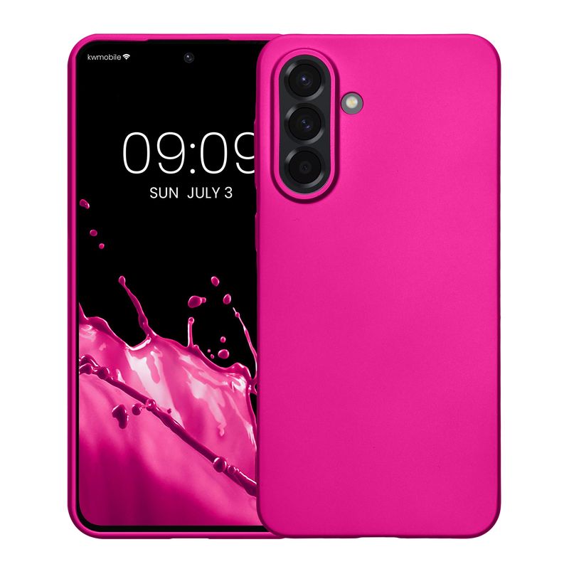 Laptop, Telefoane si Tablete - Telefoane mobile si accesorii - Accesorii Telefoane - Huse telefoane - Husa Kwmobile pentru Samsung Galaxy A56 5G, anti-alunecare, silicon, roz - Infinity.ro
