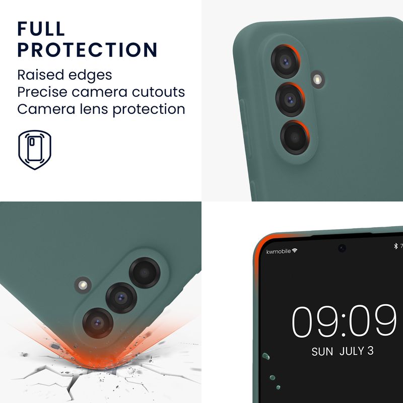 Laptop, Telefoane si Tablete - Telefoane mobile si accesorii - Accesorii Telefoane - Huse telefoane - Husa Kwmobile pentru Samsung Galaxy A56 5G, anti-alunecare, silicon, albastru verzui - Infinity.ro