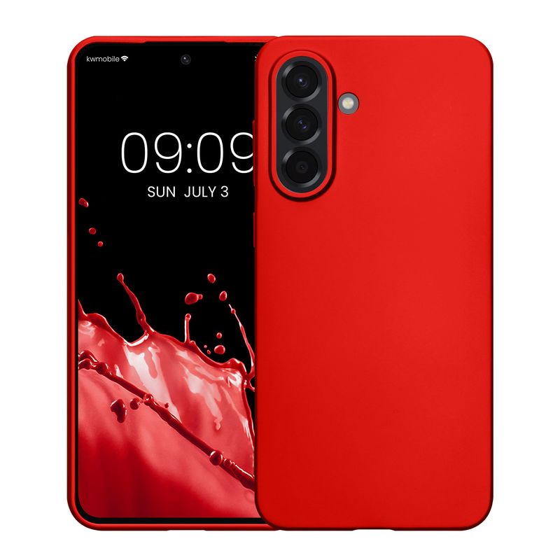 Laptop, Telefoane si Tablete - Telefoane mobile si accesorii - Accesorii Telefoane - Huse telefoane - Husa Kwmobile pentru Samsung Galaxy A56 5G, anti-alunecare, silicon, rosu - Infinity.ro
