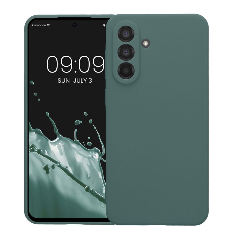 Laptop, Telefoane si Tablete - Telefoane mobile si accesorii - Accesorii Telefoane - Huse telefoane - Husa Kwmobile pentru Samsung Galaxy A56 5G, anti-alunecare, silicon, albastru verzui - Infinity.ro
