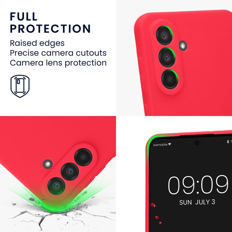 Laptop, Telefoane si Tablete - Telefoane mobile si accesorii - Accesorii Telefoane - Huse telefoane - Husa Kwmobile pentru Samsung Galaxy A56 5G, anti-alunecare, silicon, roz neon - Infinity.ro
