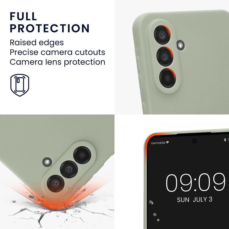 Laptop, Telefoane si Tablete - Telefoane mobile si accesorii - Accesorii Telefoane - Huse telefoane - Husa Kwmobile pentru Samsung Galaxy A56 5G, anti-alunecare, silicon, verde, gri - Infinity.ro