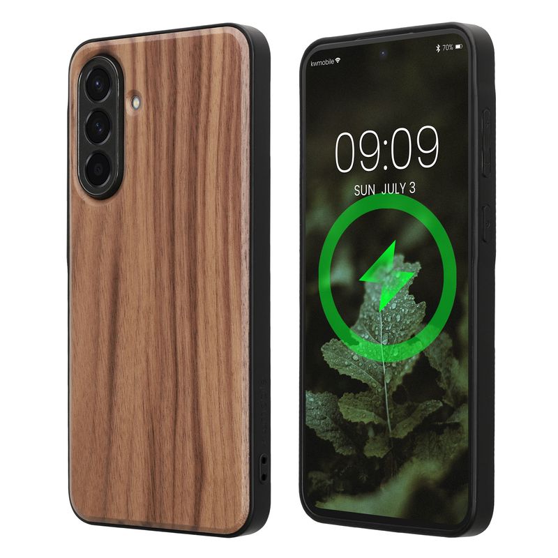 Laptop, Telefoane si Tablete - Telefoane mobile si accesorii - Accesorii Telefoane - Huse telefoane - Husa Kwmobile pentru Samsung Galaxy A56 5G, compatibilitate MagSafe, lemn, TPU, maro - Infinity.ro