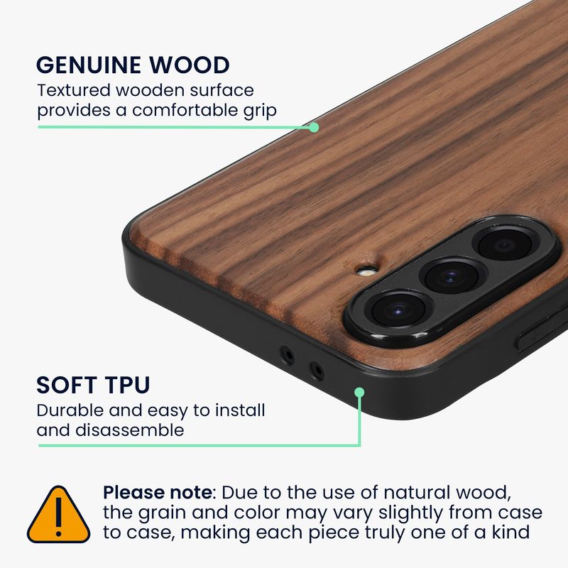 Laptop, Telefoane si Tablete - Telefoane mobile si accesorii - Accesorii Telefoane - Huse telefoane - Husa Kwmobile pentru Samsung Galaxy A56 5G, compatibilitate MagSafe, lemn, TPU, maro - Infinity.ro