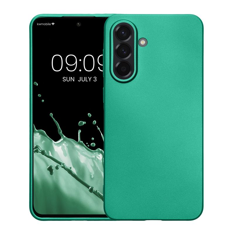 Laptop, Telefoane si Tablete - Telefoane mobile si accesorii - Accesorii Telefoane - Huse telefoane - Husa Kwmobile pentru Samsung Galaxy A56 5G, anti-alunecare, silicon, verde inchis - Infinity.ro
