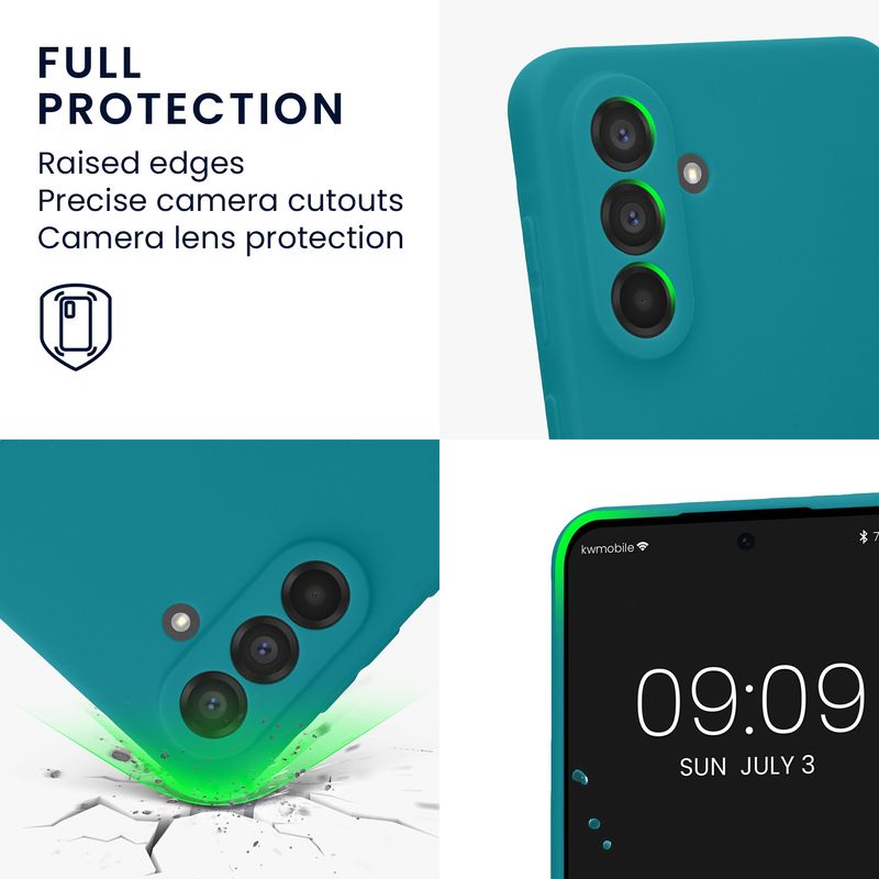 Laptop, Telefoane si Tablete - Telefoane mobile si accesorii - Accesorii Telefoane - Huse telefoane - Husa Kwmobile pentru Samsung Galaxy A56 5G, anti-alunecare, silicon, turcoaz mat - Infinity.ro