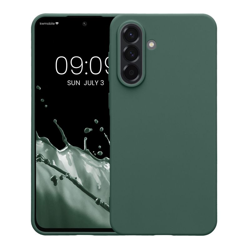 Laptop, Telefoane si Tablete - Telefoane mobile si accesorii - Accesorii Telefoane - Huse telefoane - Husa Kwmobile pentru Samsung Galaxy A56 5G, incarcare wireless, anti-alunecare, TPU, verde - Infinity.ro