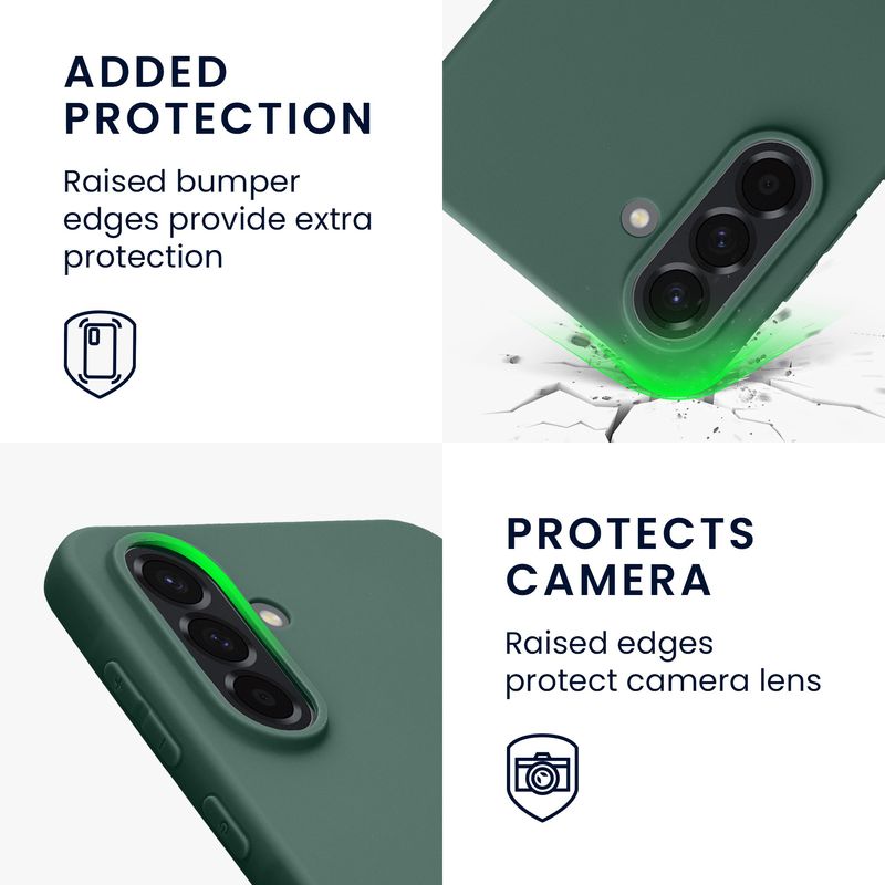 Laptop, Telefoane si Tablete - Telefoane mobile si accesorii - Accesorii Telefoane - Huse telefoane - Husa Kwmobile pentru Samsung Galaxy A56 5G, incarcare wireless, anti-alunecare, TPU, verde - Infinity.ro