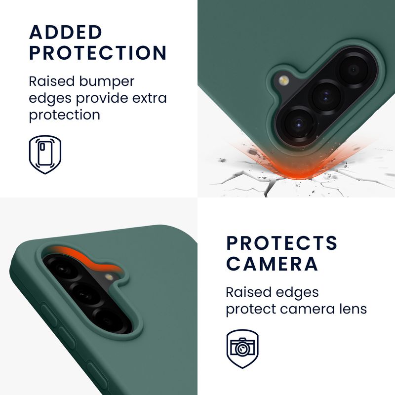 Laptop, Telefoane si Tablete - Telefoane mobile si accesorii - Accesorii Telefoane - Huse telefoane - Husa Kwmobile pentru Samsung Galaxy A56 5G, incarcare wireless, anti-alunecare, silicon, verde - Infinity.ro