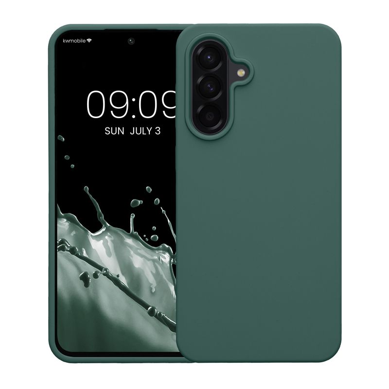 Laptop, Telefoane si Tablete - Telefoane mobile si accesorii - Accesorii Telefoane - Huse telefoane - Husa Kwmobile pentru Samsung Galaxy A56 5G, incarcare wireless, anti-alunecare, silicon, verde - Infinity.ro