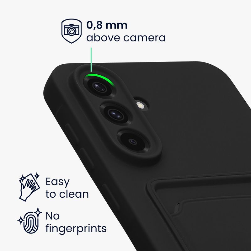 Laptop, Telefoane si Tablete - Telefoane mobile si accesorii - Accesorii Telefoane - Huse telefoane - Husa Kwmobile pentru Samsung Galaxy A56 5G, incarcare wireless, buzunar card, silicon, negru - Infinity.ro