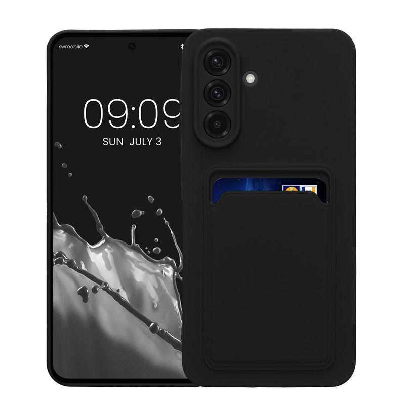Laptop, Telefoane si Tablete - Telefoane mobile si accesorii - Accesorii Telefoane - Huse telefoane - Husa Kwmobile pentru Samsung Galaxy A56 5G, incarcare wireless, buzunar card, silicon, negru - Infinity.ro