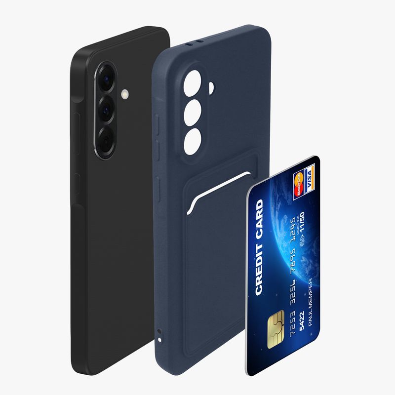 Laptop, Telefoane si Tablete - Telefoane mobile si accesorii - Accesorii Telefoane - Huse telefoane - Husa Kwmobile pentru Samsung Galaxy A56 5G, incarcare wireless, buzunar card, silicon, albastru - Infinity.ro